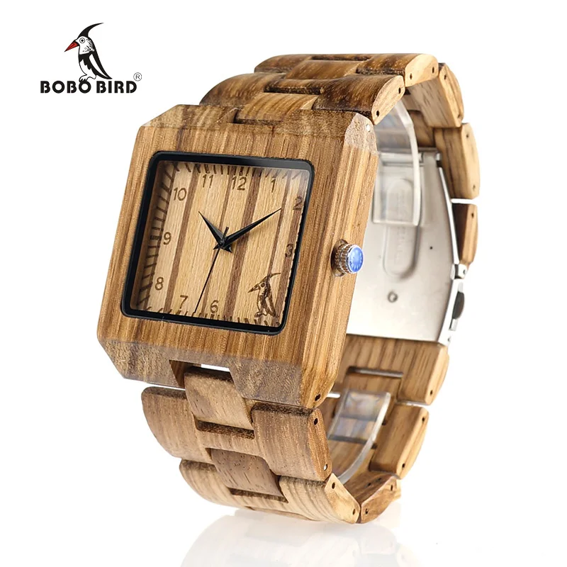BOBO BIRD Timepieces Mens Wood Watches relogio masculin in Wooden Gift Box C-L24 Drop Shipping
