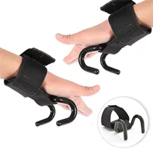 1 Пара регулируемых крепких стальных крючков на ремнях Тяжелая подъемная сила тренировки Спорт Фитнес черные наручные опорные подъемные ремни
