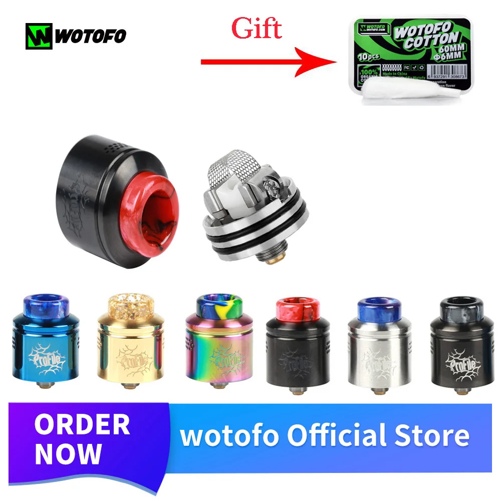 Оригинальный атомайзер Wotofo Profile RDA с профилем из хлопка испаритель