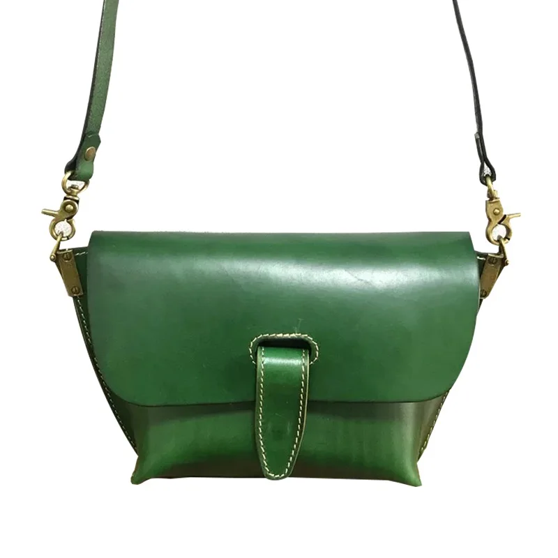 

Japan Vintage Retro Designer Genuine Cowhide Leather Green Nude Color Ladies Women's Small Mini Hobos Bag Shoulder Bag Sling Bag