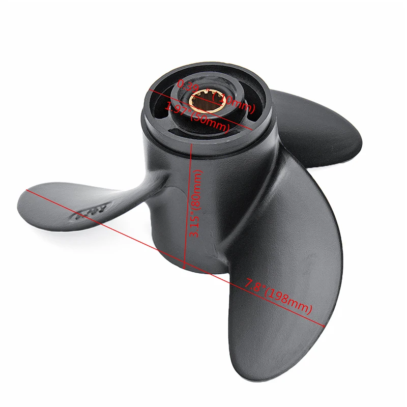 1x 3R1W64516-0 Aluminum Propeller 7.8x8 For Tohatsu/Mercury Outboard Motor 5 6HP High Quality Black Outboard Propeller 1x 3R1W64516-0 Aluminum Propeller 7.8x8 For Tohatsu/Mercury Outboard Motor 5 6HP High Quality Black Outboard Propeller