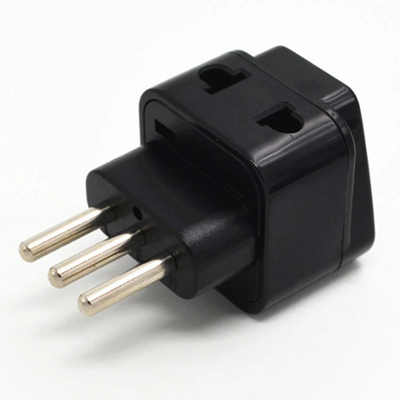 1PC black white Italian Plug Type L Universal Travel Adapter AC Power 3