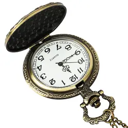 Практичный Винтаж Черный римские цифры стимпанк кварцевые цепочки и ожерелья карманные часы на цепочке