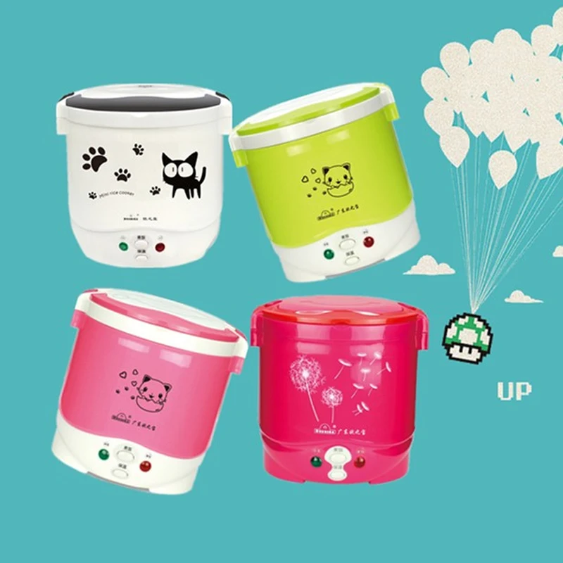 Портативная рисоварка электрическая персональная мини Мультиварка 12 В/24 В/110 В/220