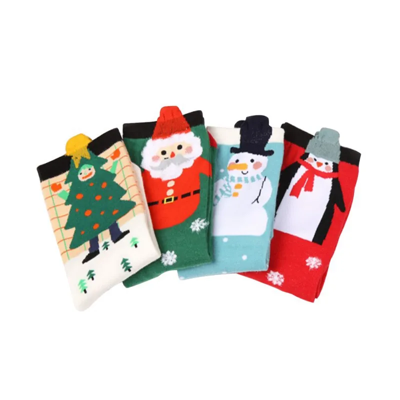 Новые хлопковые Рождество Стиль спортивные носки Лось Снежинка Санта Клаус Рождество Дерево Узор Для женщин фестиваль зимний Спортивные носки