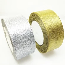 1-1/2» " 40/50 мм 5 м цвета: золотистый и серебристый металлик блеск ленты красочный подарок посылка лентами рукоделие ткачество ремесла
