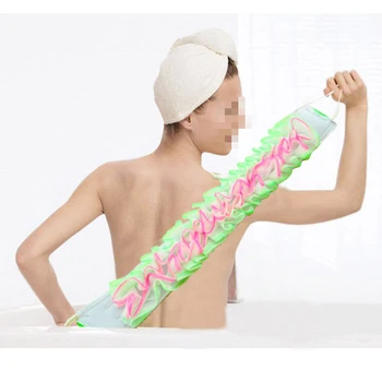 

1pcs Nylon Exfoliating Bath Shower Brush Rubbing Mesh Long Bath Brush Towels For Body Wash Bathroom Accessories Back Brush