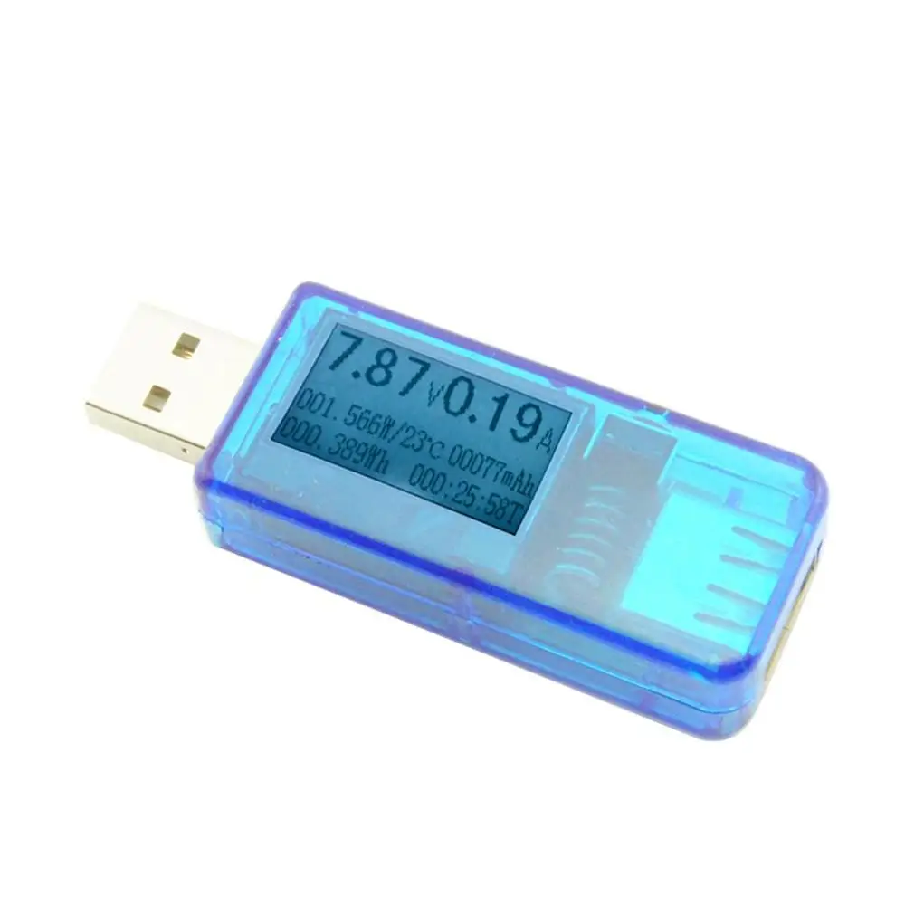Портативный 12 в 1 USB тестер постоянного тока цифровой вольтметр Voltagecurrent метр амперметр детектор power Bank зарядное устройство индикатор - Цвет: blue