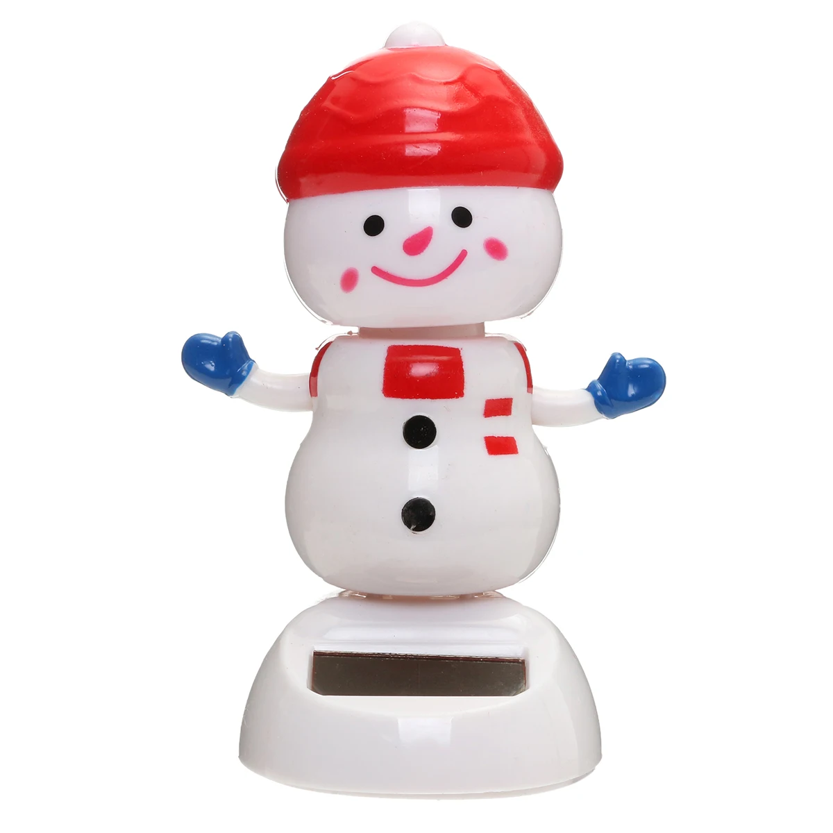Red Hat Snowman JIMITU очаровательные милые новые горячие солнечной энергии танцы животное качающиеся анимированные Bobble Танцующая игрушка украшение автомобиля подарок - Цвет: Red Hat Snowman