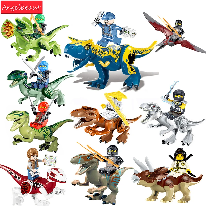 Legoings Jurassic Dinosaurs Guguetes Compatible Legoing World Park Dinosaur Raptor Protection zone Building Blocks Set Kids Toys