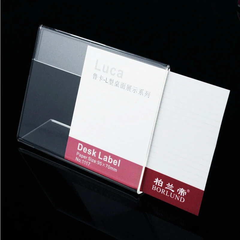 

Slanted Clear Acrylic Sign Holder Price Tag Advertisement Display Stand Sign Label Stand Horizontal Size 128mm*90mm