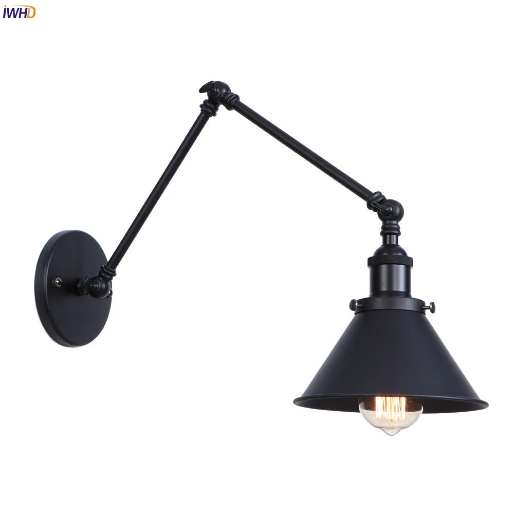 Luz de pared de brazo largo ajustable iluminación para el hogar Loft Luz de pared de brazo largo ajustable iluminación para el hogar Loft
