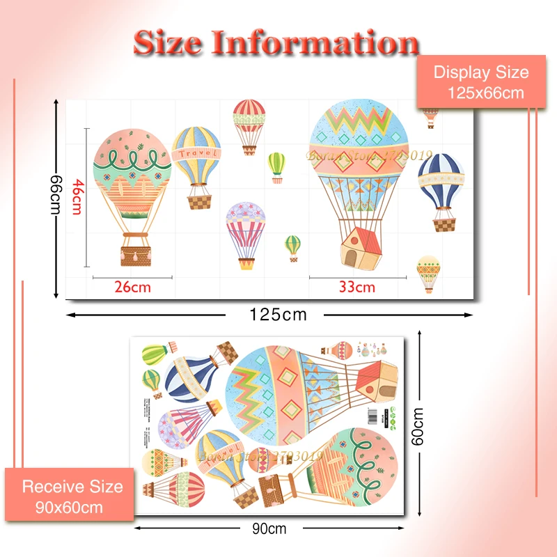 Мультфильм Горячий воздушный шар наклейки на стену краска стиль для жизни детская комната стены Детская переводка для детской настенная живопись, Украшение стен подарок для ребенка
