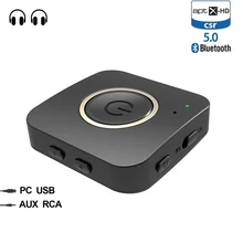 Портативный двойной Bluetooth 5,0 Aptx HD низкая задержка стерео гарнитура Aux 3,5 мм музыкальный передатчик приемник ТВ аудио адаптер