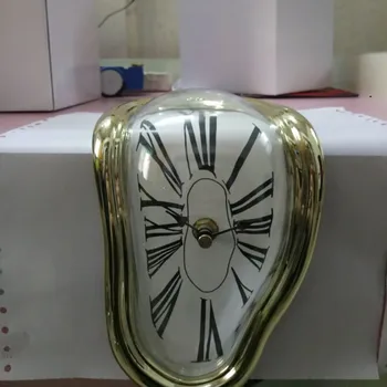 

HENGYOU Interesting creativity Twisted Clock Melting Clock Living Room Digital Wall Clock desktop Right Angle Clock