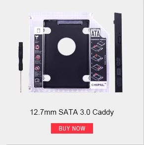 CHIPAL Универсальный SATA 3,0 2nd HDD Caddy 12,7 мм для 2," 2 ТБ чехол для SSD, HDD корпус+ светодиодный индикатор для ноутбука CD-ROM DVD-ROM ODD