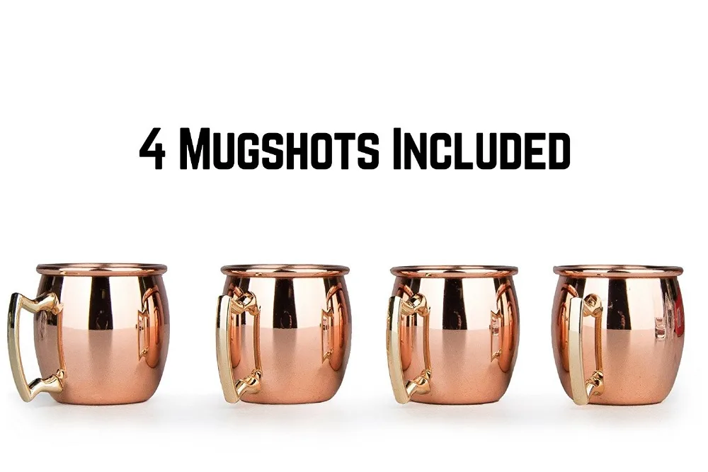 

Mini 2-Ounce Stainless Steel Moscow Mule Mug Espresso Mugs Copper Mug Whiskey Shot Glasses Set of 4