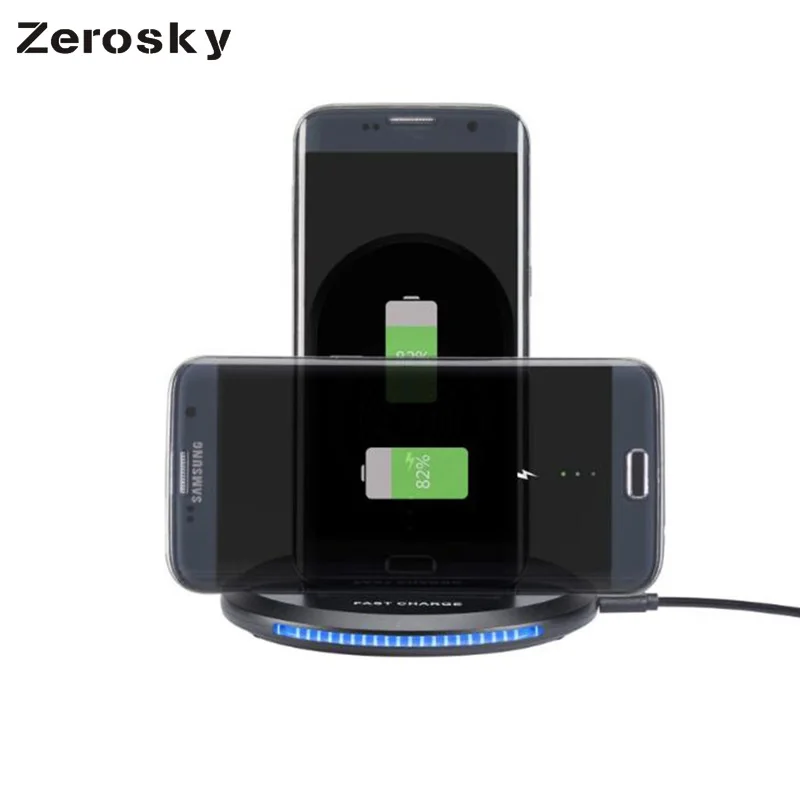 Zerosky [Qi Wireless Charger 9W] 5V 1A Smart USB Quick Fast Charging Dock For Samsung S6 S7 Edge S8 Plus Note 8 For iPhone 8 X