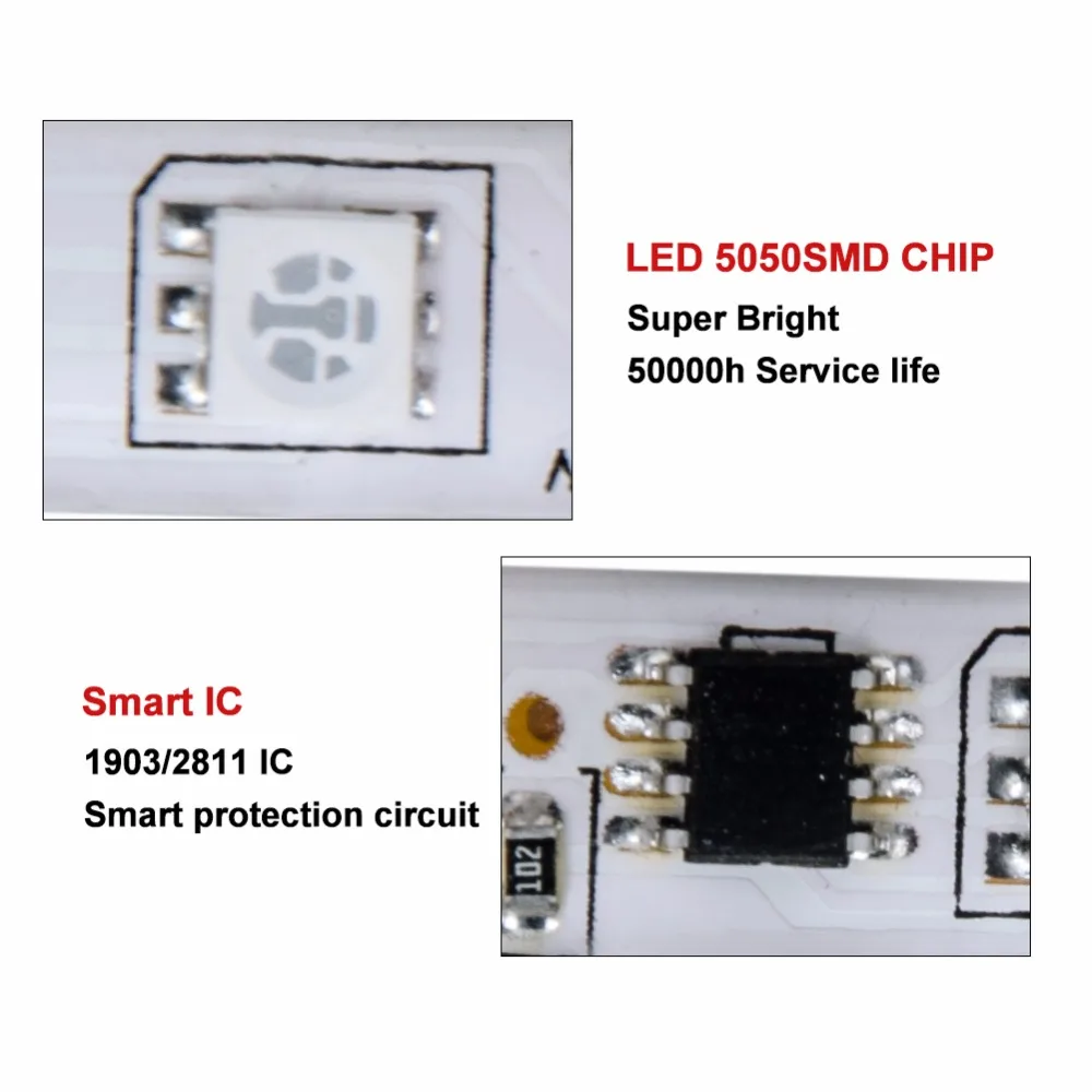 Умная Светодиодная лента 12 В постоянного тока 5050SMD RGB цветная 5 м 4 3 2 1 30