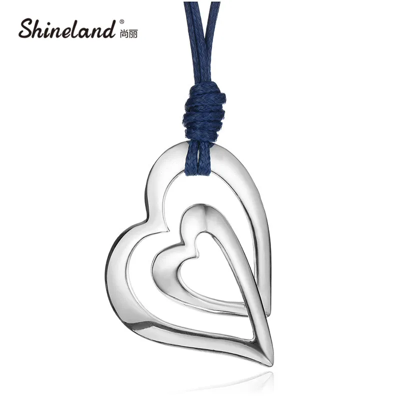 Ожерелье Shineland из искусственной кожи женское длинное Винтажное колье в форме
