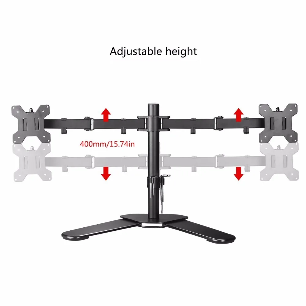 suptek Supporto Monitor Scrivania per 2 Monitor per Schermo 13-27 con VESA 75//100mm ML6442