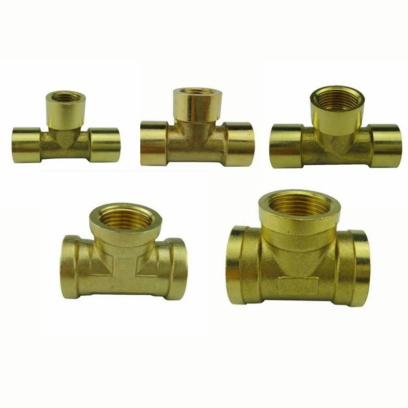 Латунные фитинги для труб 1/8 &quot1/4&quot 3/8 &quot1/2&quot BSP Женская резьба равная тройник 3