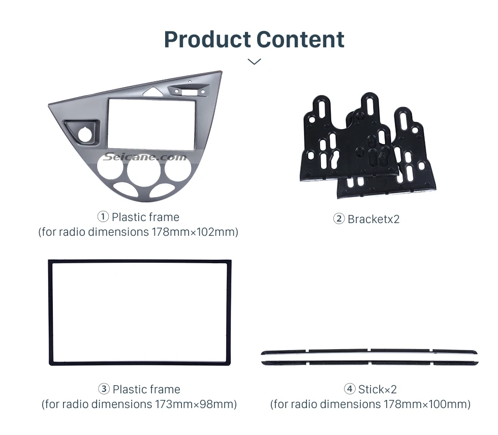 Seicane 2 Din отделка стереосистемы автомобиля крепление Рамка комплект в тире для 2006 Ford Fiesta Focus Европейский LHD установка панели пластины
