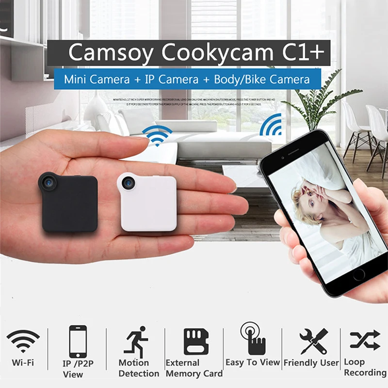 Мини камера C1 HD 720P WIFI P2P переносная IP с датчиком движения на велосипеде Micro Mini DV DVR