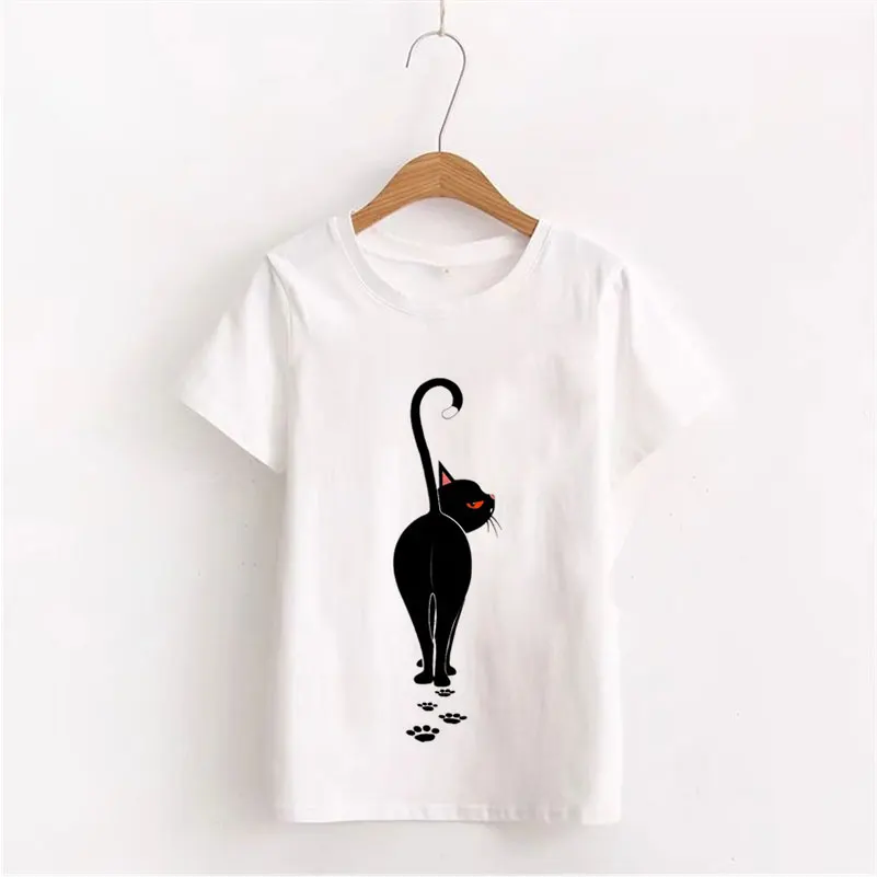 Летняя модная футболка Kawaii с кроликом, корейский стиль, Kpop Топы Ulzzang, футболка с круглым вырезом, хлопковая белая одежда для женщин - Цвет: 042