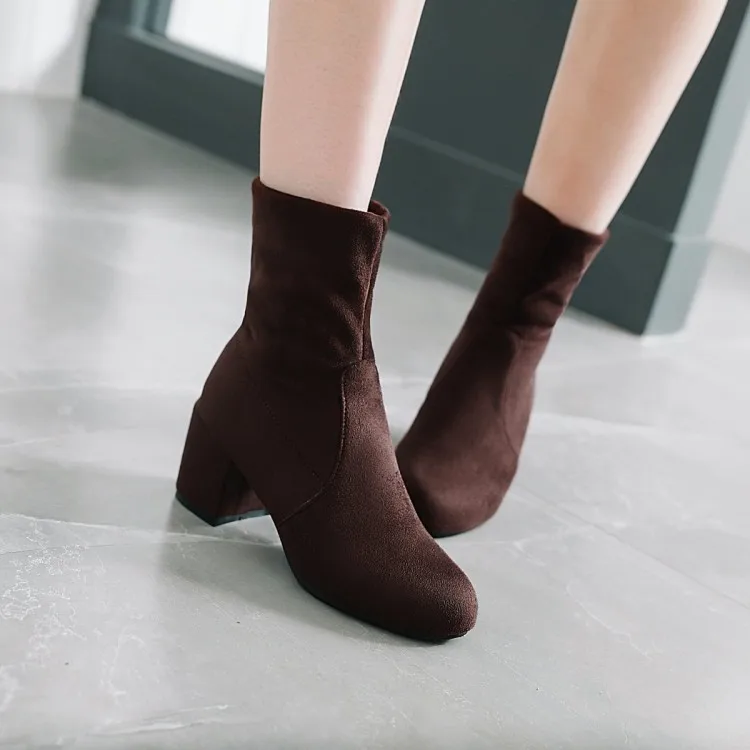 

Big Size 9 10 11-17 boots women shoes ankle boots for women ladies boots Sleeve solid color round head