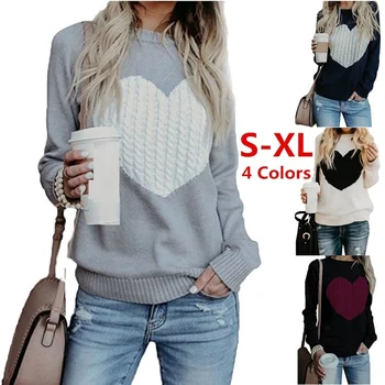 

ZOGGA 2018 Brand Plus Size Women Sweater Pullover Fashion Design Knitwear Autumn Winter Love Sweater Women Warm Sweaters