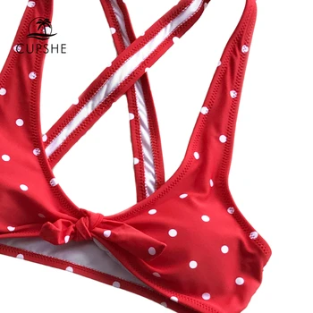 knotted scoop red polka dot bikini
