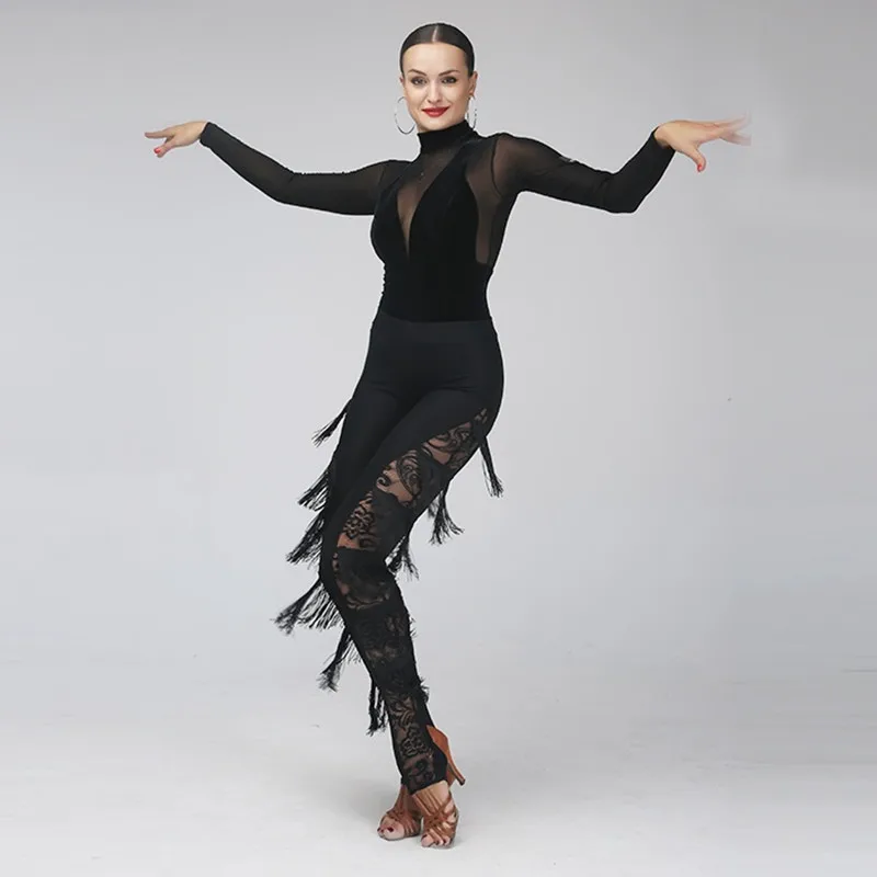 

tassel latin dance dress samba costume latin pants dance wear cha cha costume latin ballroom clothes latin salsa dress bodysuit