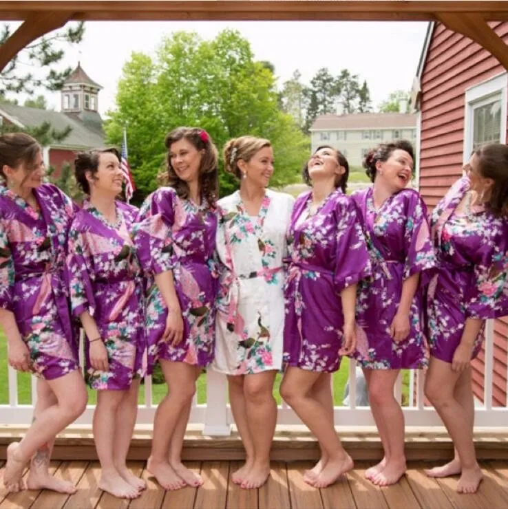 RB008-2015-Short-Style-Woman-Peacock-Printed-Silk-Kimono-Robes-Wedding-Party-Bridesmaid-Robe (1)