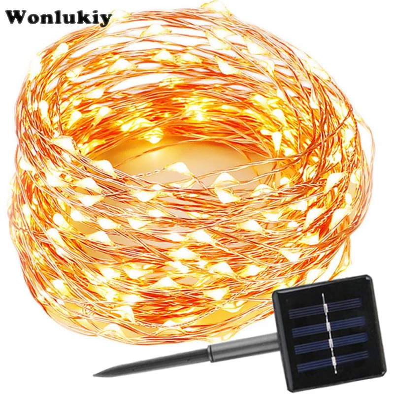Solar Powered Copper Wire 20M 200 LED IP65 Waterproof Fairy String