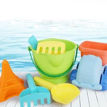 Песочный Забавный игровой ковш 5 шт. мягкий резиновый пластиковый детский пляжный набор игрушечных инструментов Лопата транспортный грузовик ролевые игры игрушки