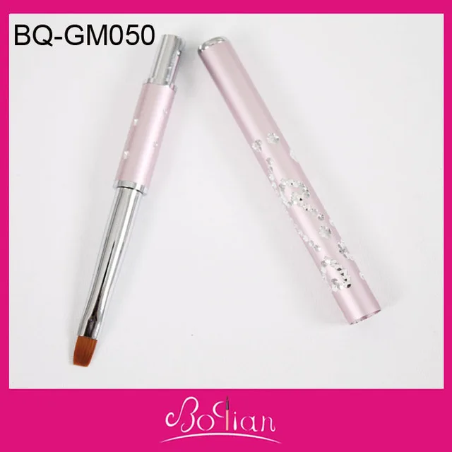 BQAN 1 шт розовая металлическая ручка блестящая Кисть для ногтей для художественного геля 6