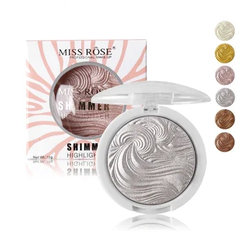 

Miss Rose Highlighter Make Up Palette Waterproof White Gold Shimmer Glow Brightening Powder Highlighters Makeup Kits