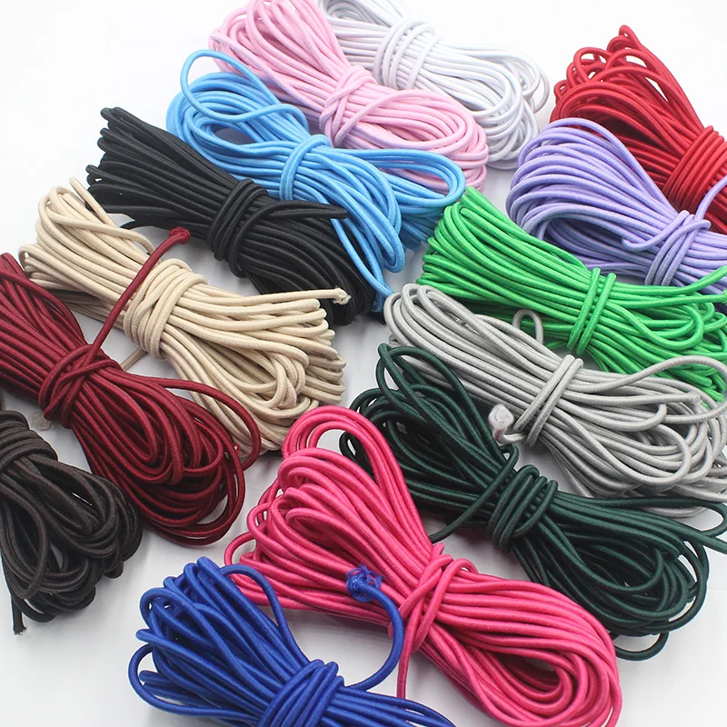 Elastic Bands 10yards 2mm Colorful Round Elastic Rope Round Elastic Band Rubber Band Line home DIY Sewing Accessories
