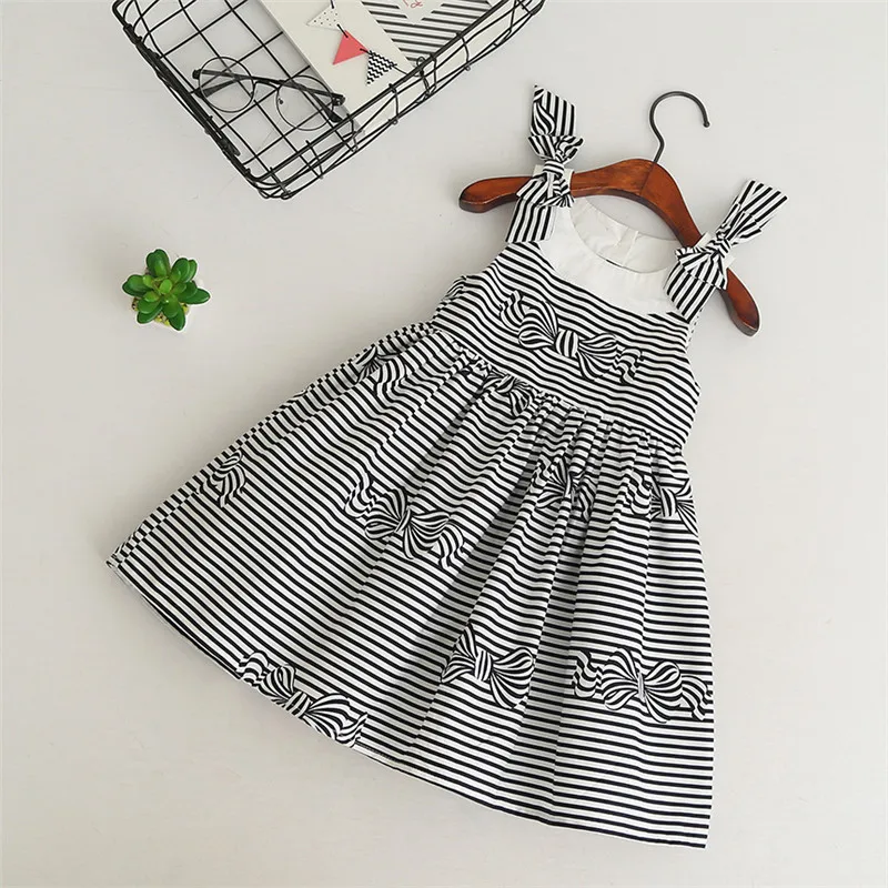 Hurave/ г.; весеннее платье в полоску для маленьких девочек; детская одежда без рукавов с квадратным воротником из хлопка; повседневные топики; платья