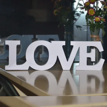 

White LOVE Letters Wooden Romantic Vintage Freestanding Wedding Home Table Decoration Marriage Love Wedding Sign photo props