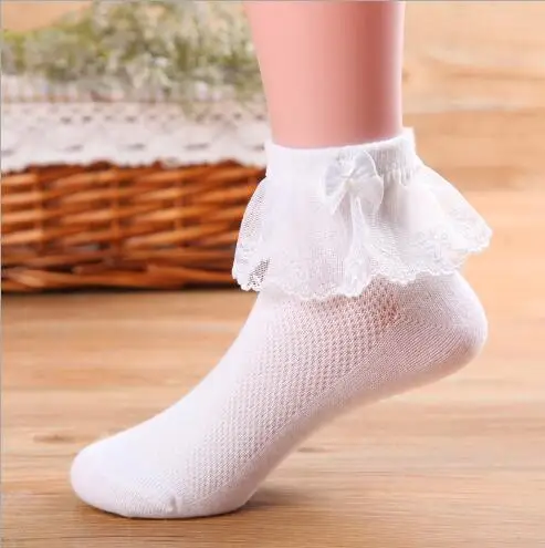 2 пары в упаковке, весенне-летние тонкие хлопковые дышащие детские кружевные носки с сеткой носки с бантом для девочек от 2 до 12 лет