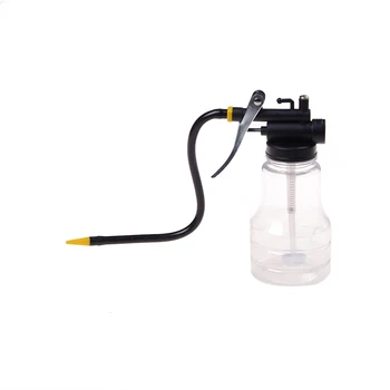 

New 250cc Oil Can Transparent High Pressure Pump Oiler Lubrication Oil Can Plastic Machine Oiler Grease 245mm Length flex Gun