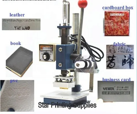 Горячая фольга штамповочная машина кожа deboss машина 2 в 1 с держатель фольги(15x10 см)+ заказной горячий штамп для чеканки+ фольга