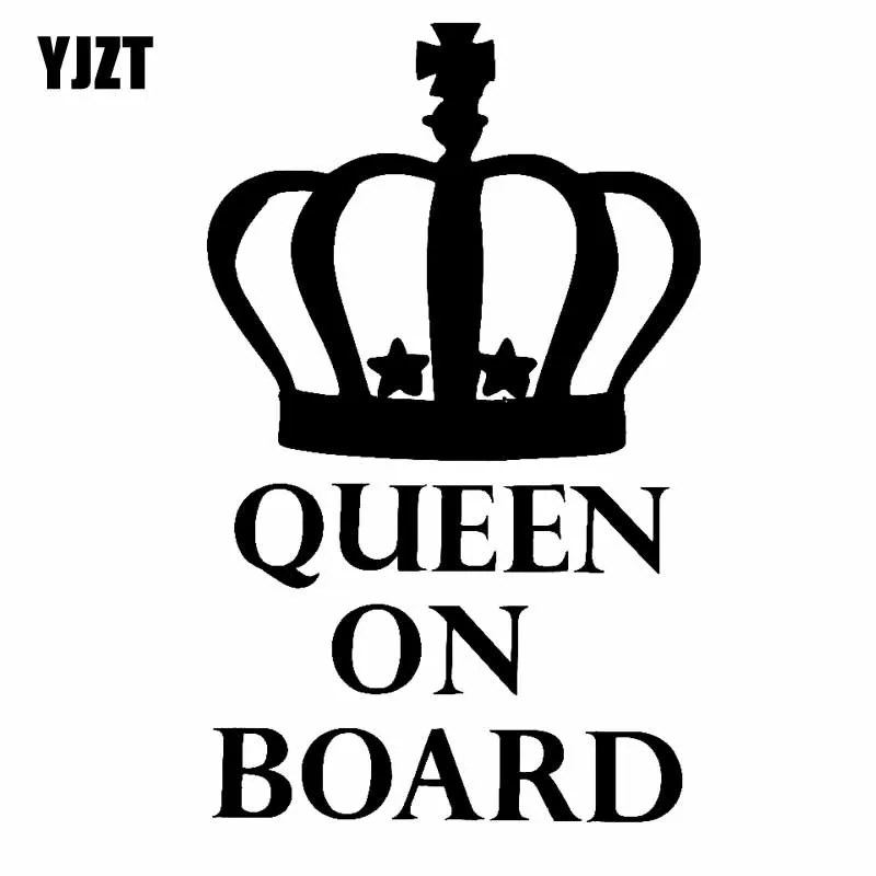 YJZT 8 4 см * 13 5 виниловые автомобильные мотоциклетные наклейки QUEEN ON BOARD смешные