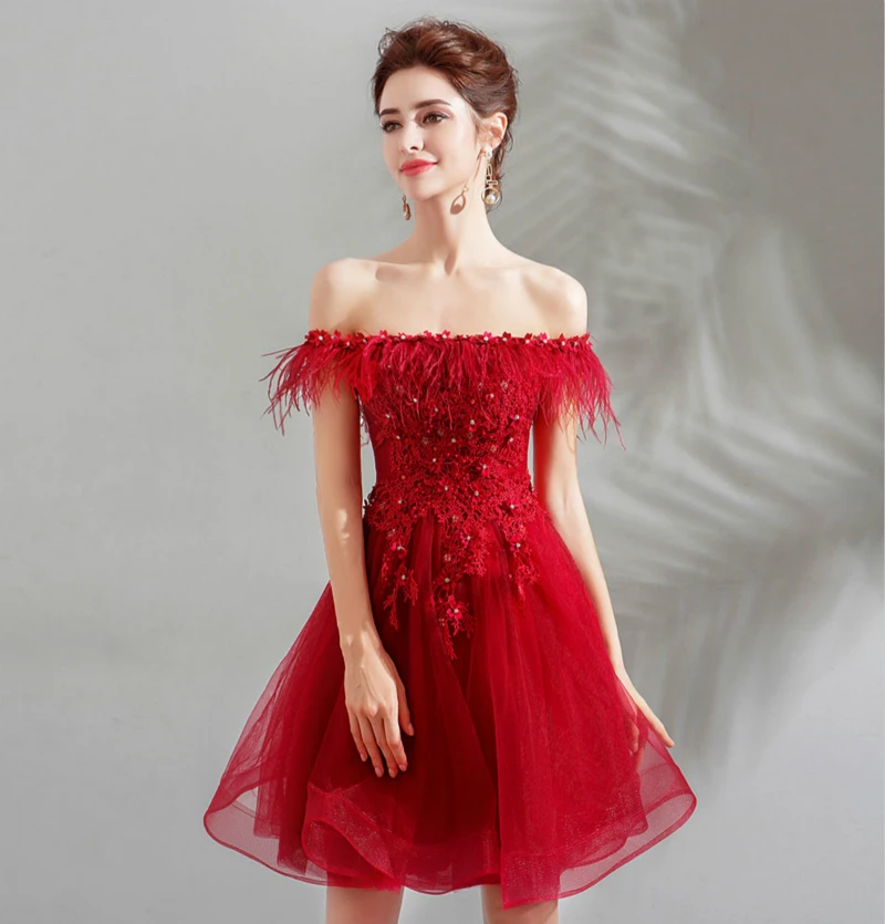 SSYFashion/новые красные коктейльные платья милое кружевное мини платье с кружевными