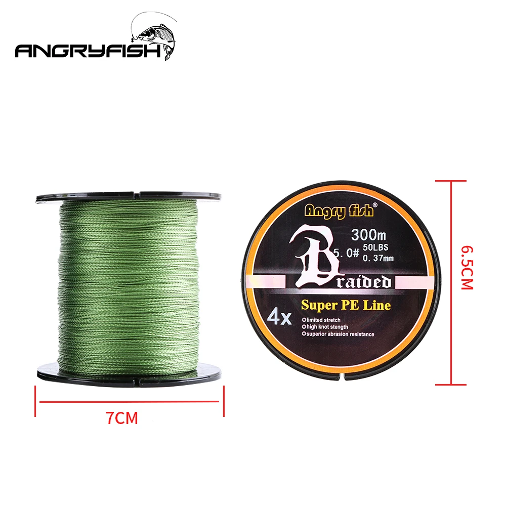 Angryfish 300 Meters 4x Braided Fishing Line Multifilament Fishing Wire Carp Fishing 10-80lb Super PE Line Angryfish 300 Meters 4x Braided Fishing Line Multifilament Fishing Wire Carp Fishing 10-80lb Super PE Line