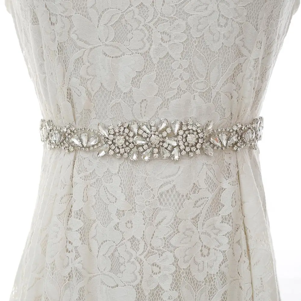 Hot Sale Up To 5 Silver Hand Beaded Bridal Belt Rhinestones