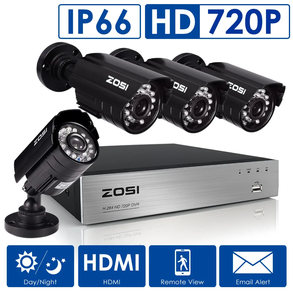 ZOSI HDMI 8CH 720P CCTV IR Outdoor Security Camera DVR Night Vision Home System
