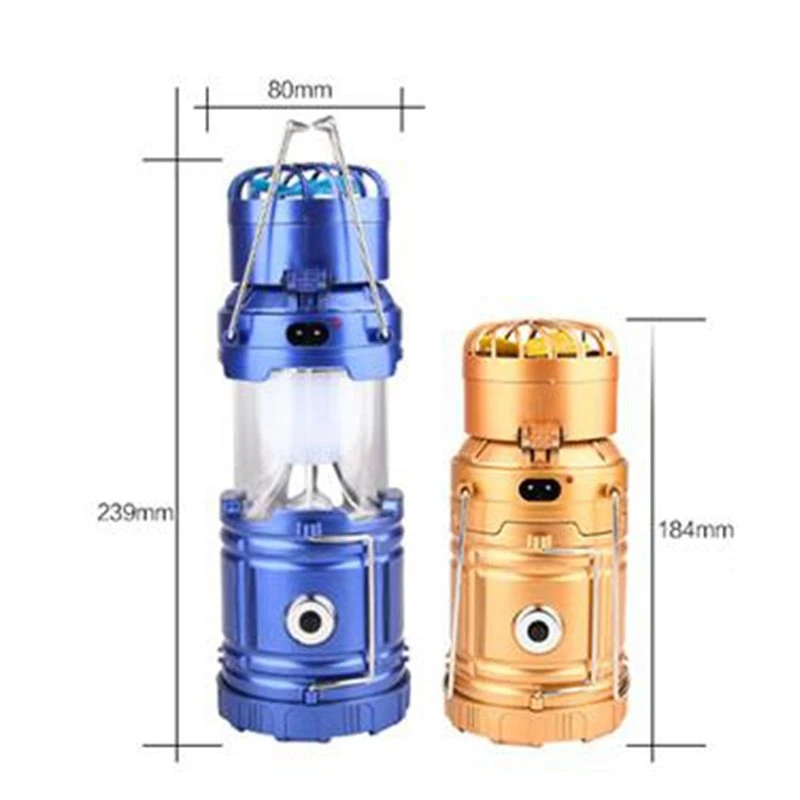AIMIHUO Solar LED Lantern Stretch Outdoor Camping Lamp Fan Lantern Solar LED Lamp Lanterna USB Rechargeable Tent Camping Light (4)